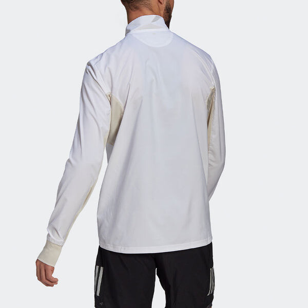 Куртка adidas Causual Sports Running Stand-up Collar Jacket Male White, белый — фото 3