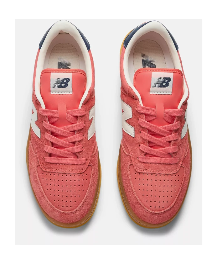 Красные замшевые кроссовки в стиле T500 New Balance, красный — фото 2
