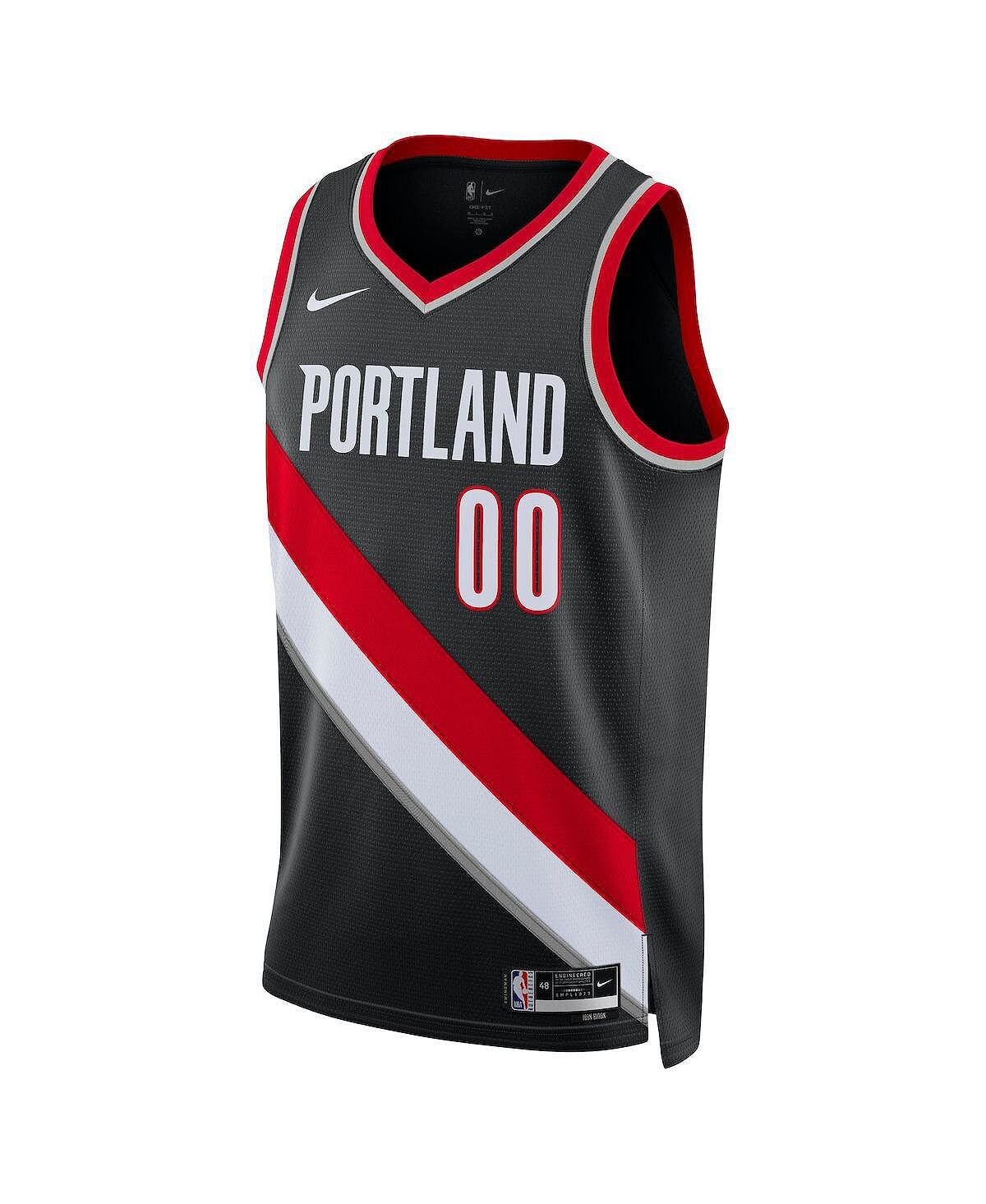 Мужская и женская футболка Scoot Henderson Black Portland Trail Blazers 2023 NBA Draft Swingman — Icon Edition Nike — фото 3