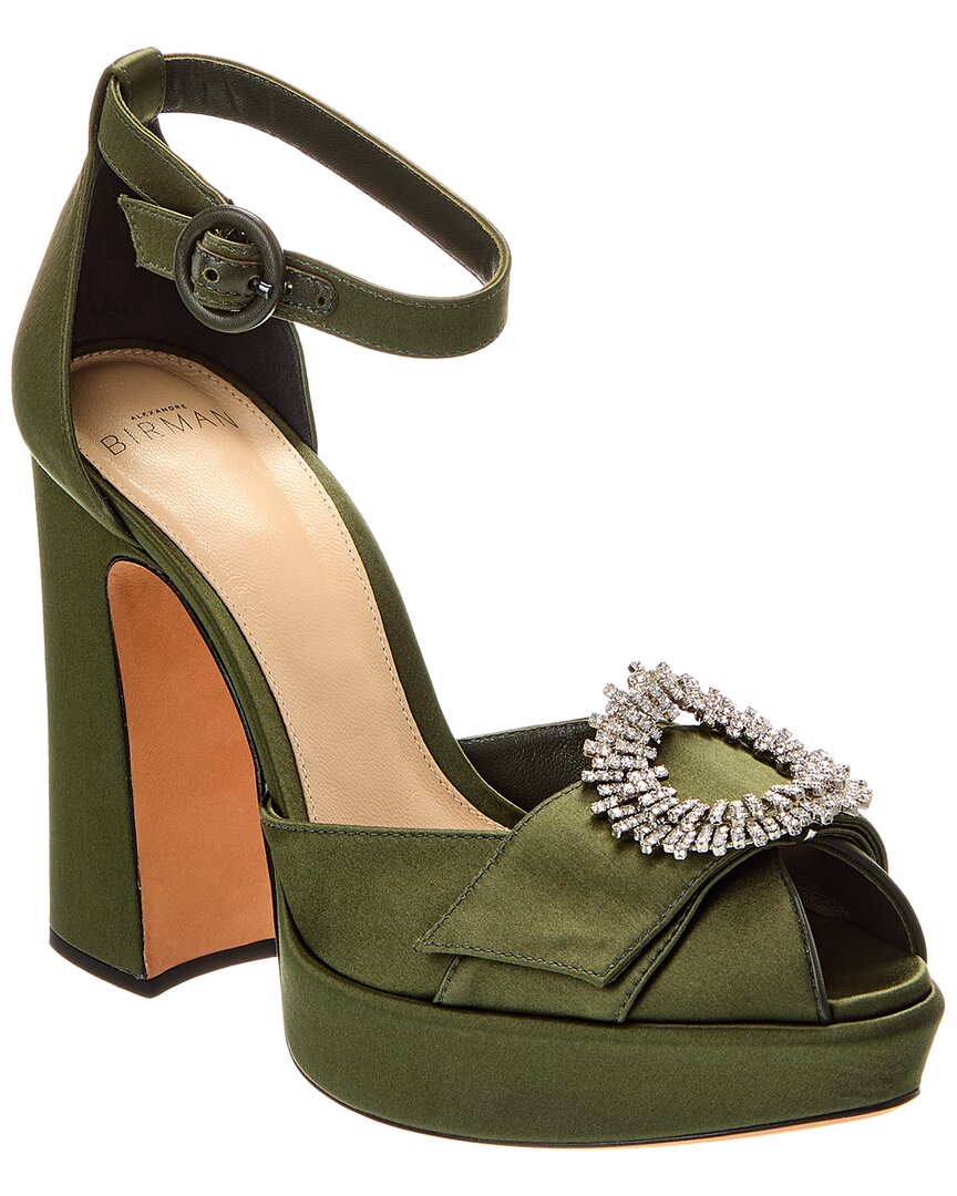 Туфли-лодочки Alexandre Birman Madelina Curve 120 Satin Platform, зеленый