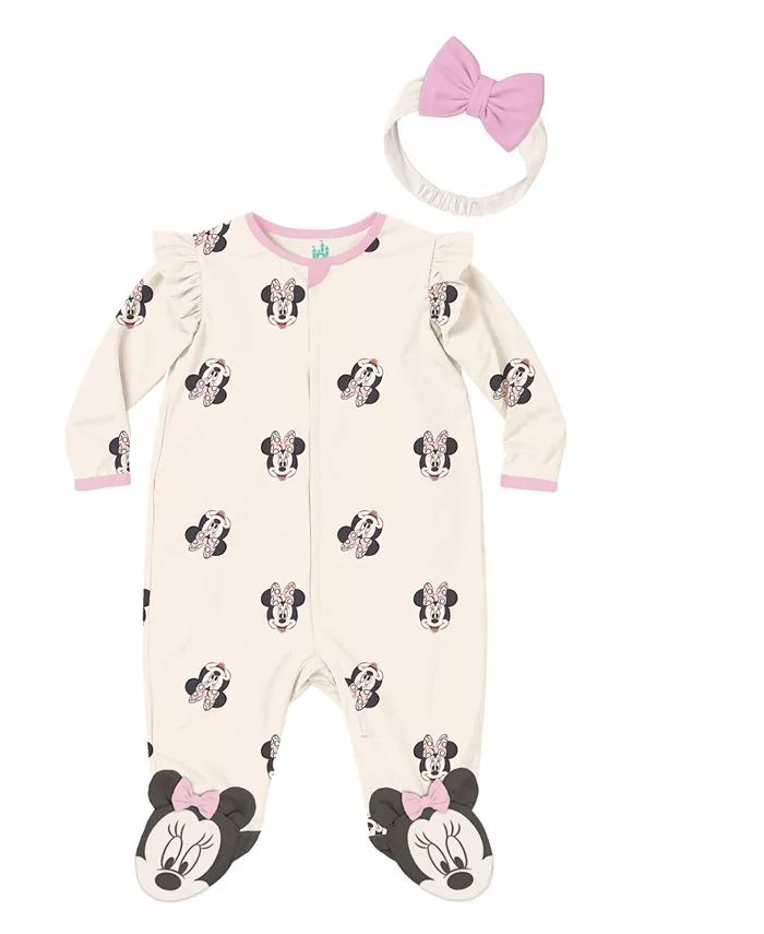 

Комплект для девочек из двух предметов: комбинезон для сна и игр Minnie Mouse и повязка на голову Disney