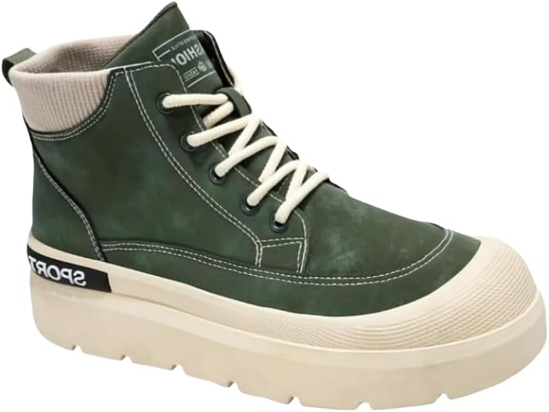 

Мужские ретро кроссовки на высокой подошве с шнуровкой и толстой подошвой из спортивного текстиля - для улицы, повседневной носки и путешествий Fmshi, зеленый