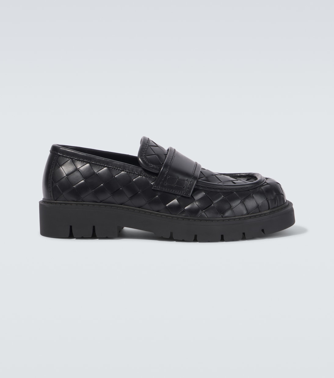 

Лоферы из плетеной кожи Haddock Intrecciato Bottega Veneta, черный