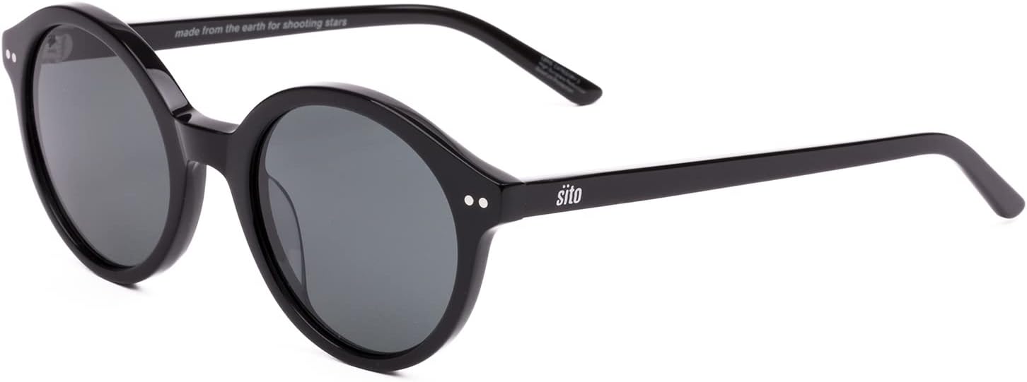 

Солнцезащитные очки SITO SHADES Dixon круглые, поляризованные, для мужчин и женщин, дизайнерские, классические, ретро, ​​для фестивалей и концертов, защита от УФ-излучения 100%, Black