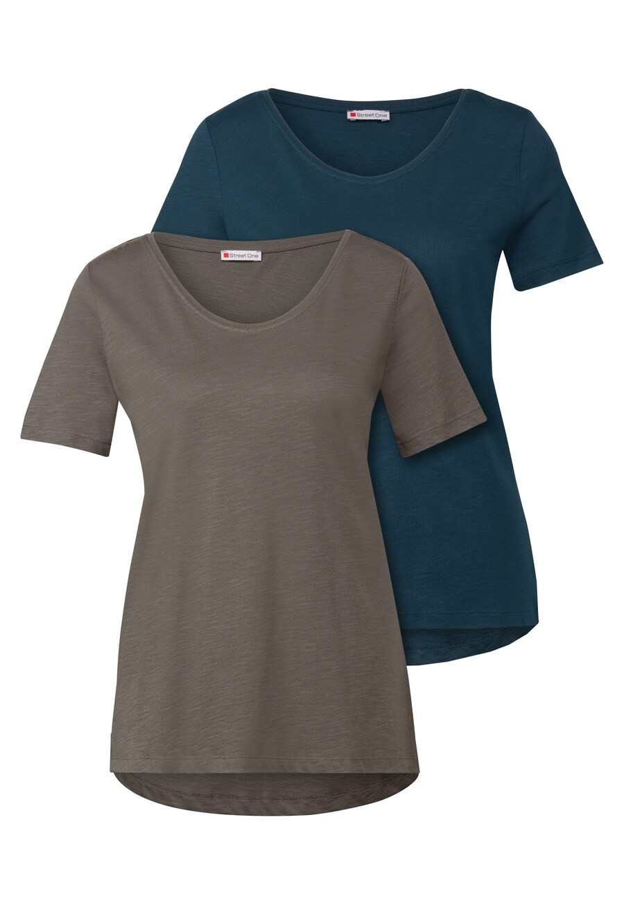 

Рубашка STREET ONE, цвет Cyan blue/Dark brown