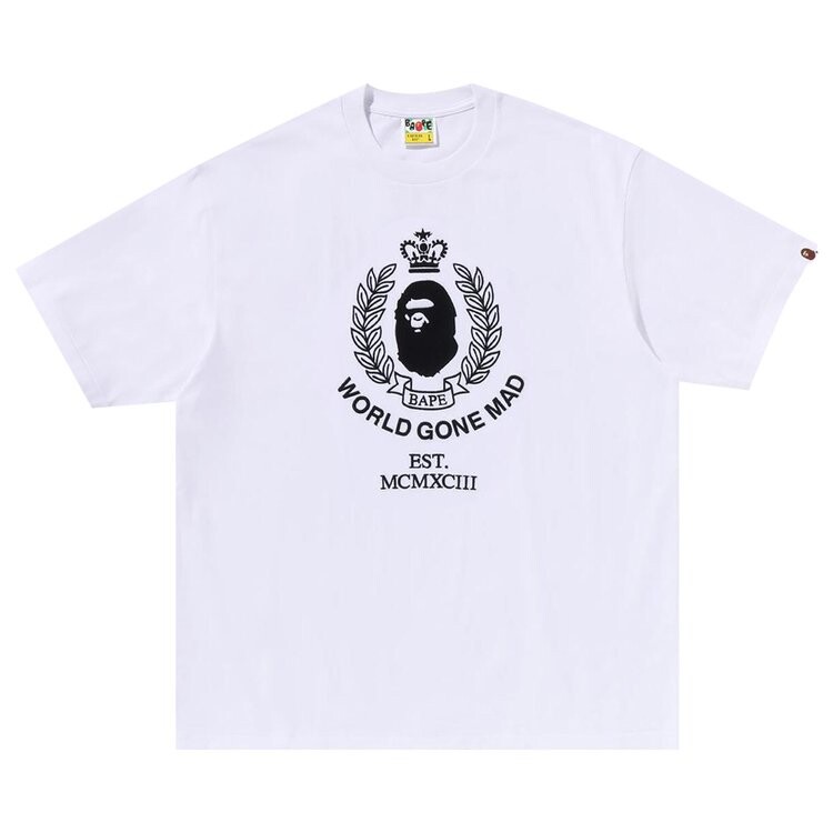 

Футболка BAPE Crest College Logo Relaxed Fit Tee, белый