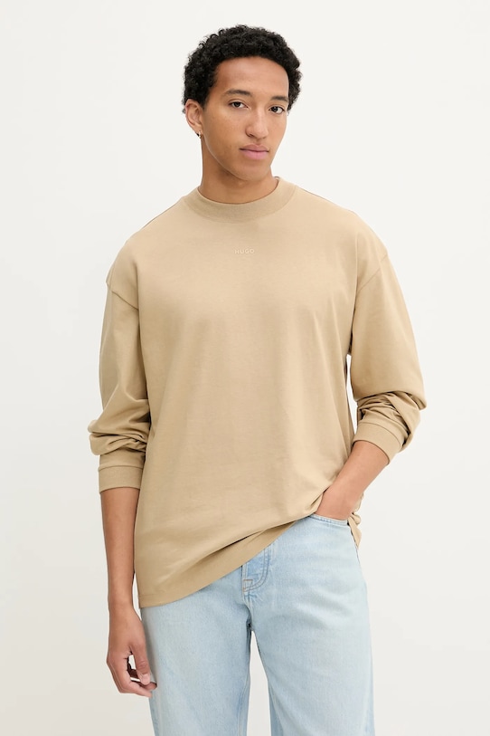 

Хлопковая футболка с длинным рукавом daposo HUGO, зеленый