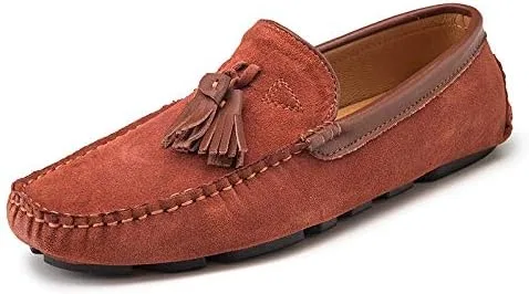 Лоферы с кисточкой, Breathable, Moc Toe, Driving Shoes, Brick Red SayfuR