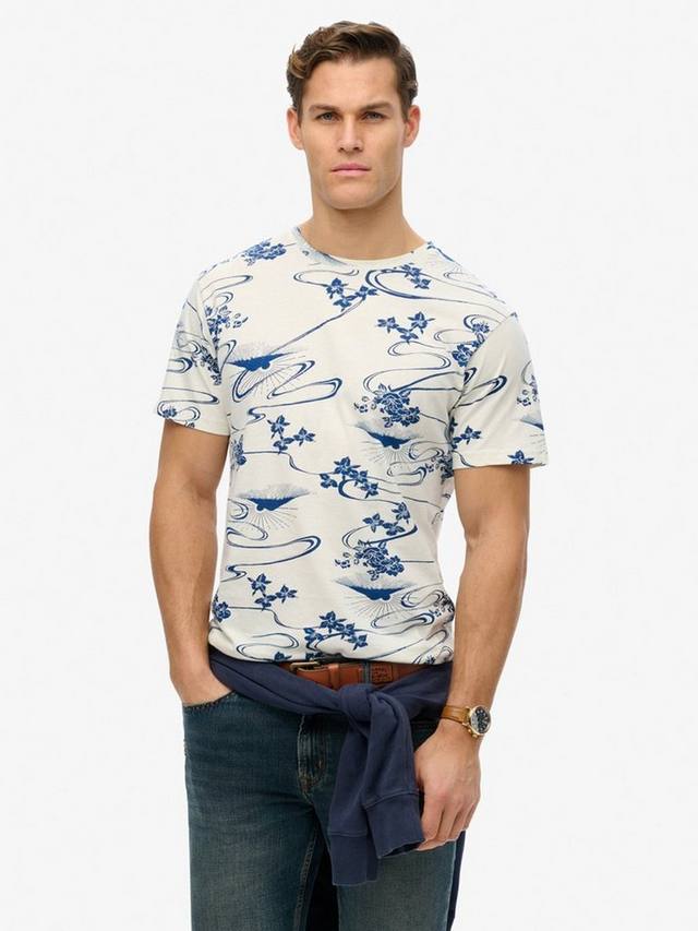 

Классическая футболка essential с принтом Superdry, цвет Moon Mountain White
