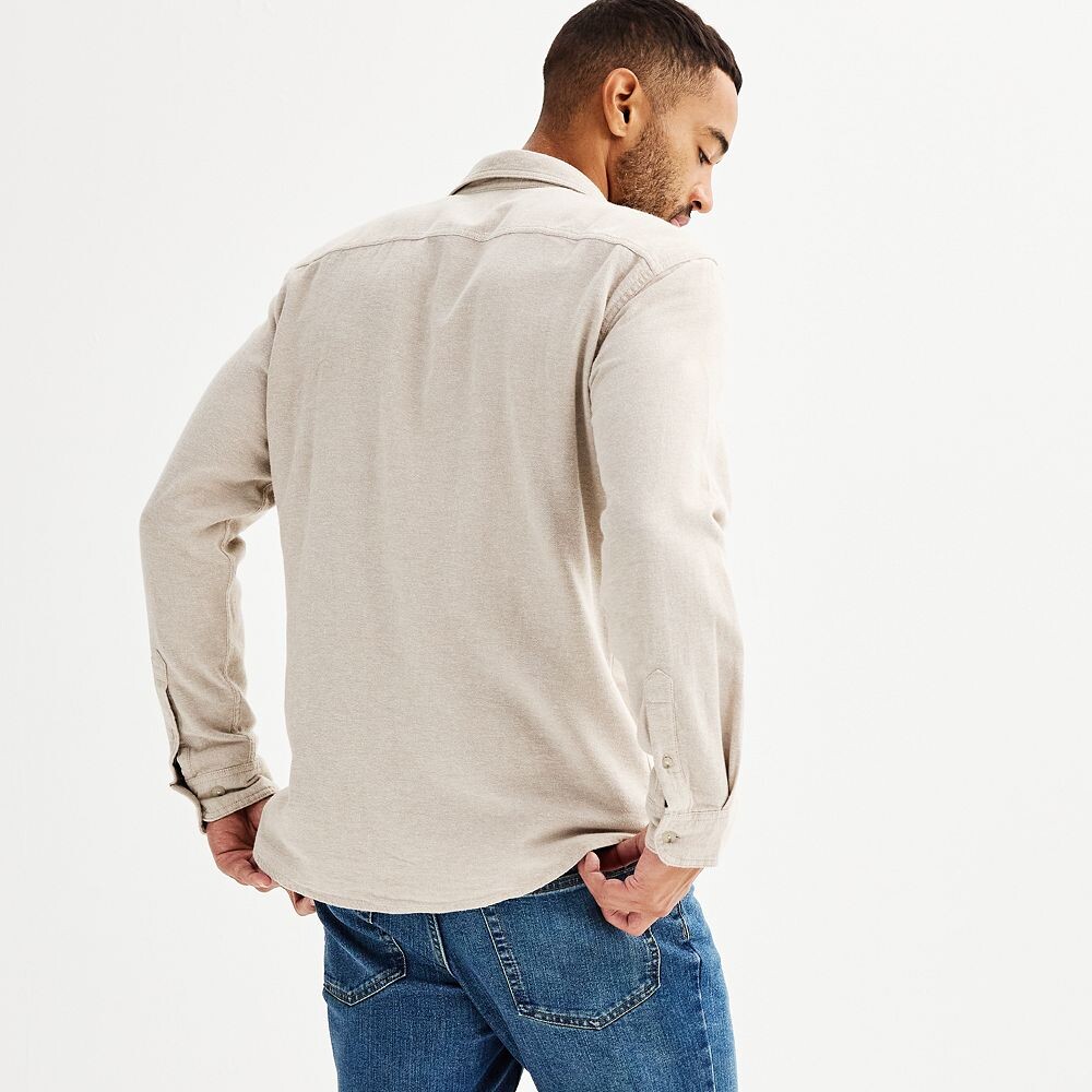 

Мужская фланелевая рубашка на пуговицах Sonoma Goods For Life, цвет Grey Olive Plaid