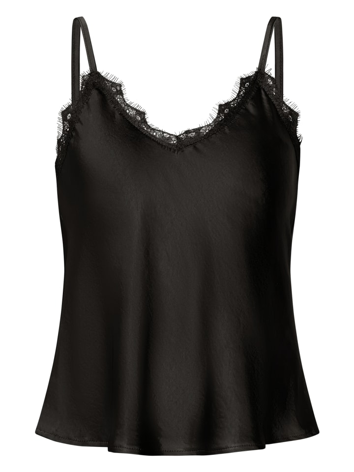 

Zero Атласный топ с кружевом, цвет «Черная красавица»