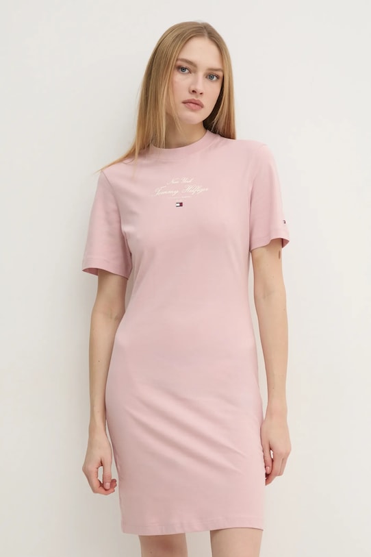 

Хлопковое платье Tommy Hilfiger, розовый