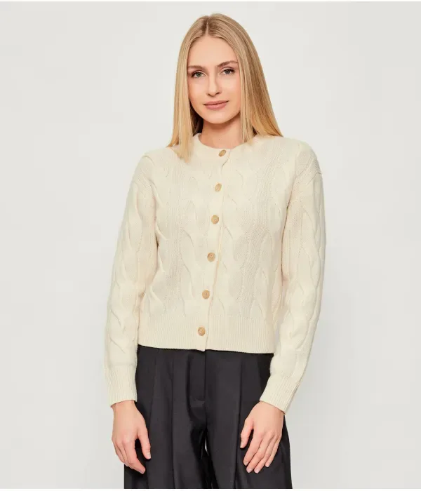 Шерстяной кардиган regular fit Polo Ralph Lauren, кремовый