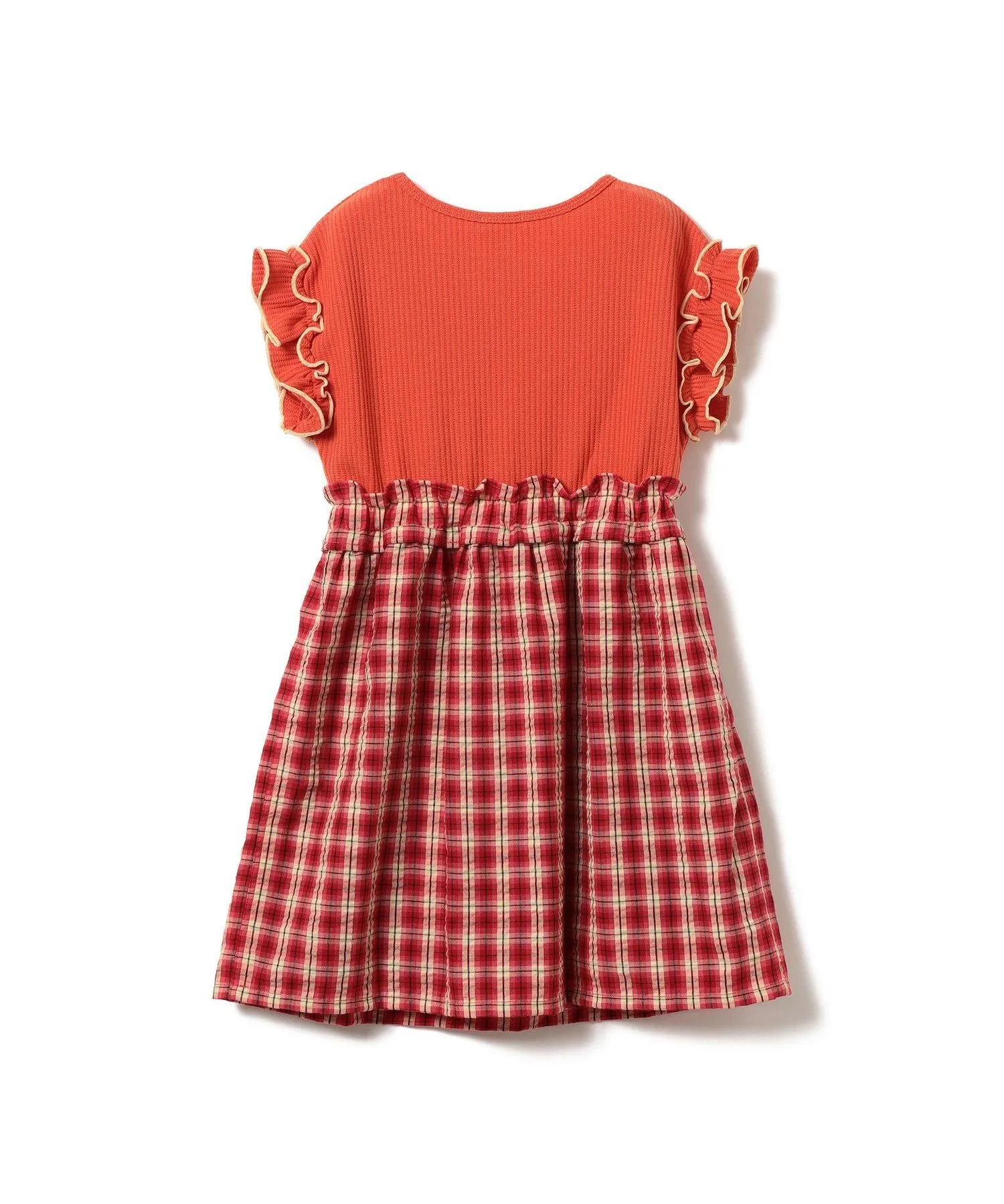 Платье Waffle Switch Dress 2026SS (90~140 см) Beams Mini, Orange — фото 3