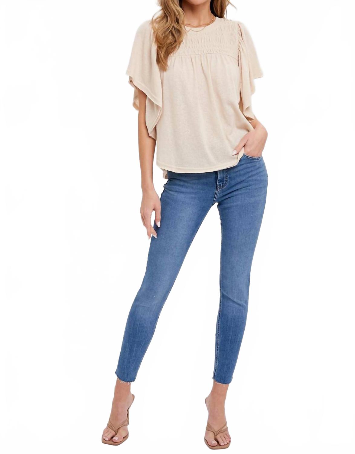 

BluIvy Женская блузка Valley Ruffle Top кремового цвета