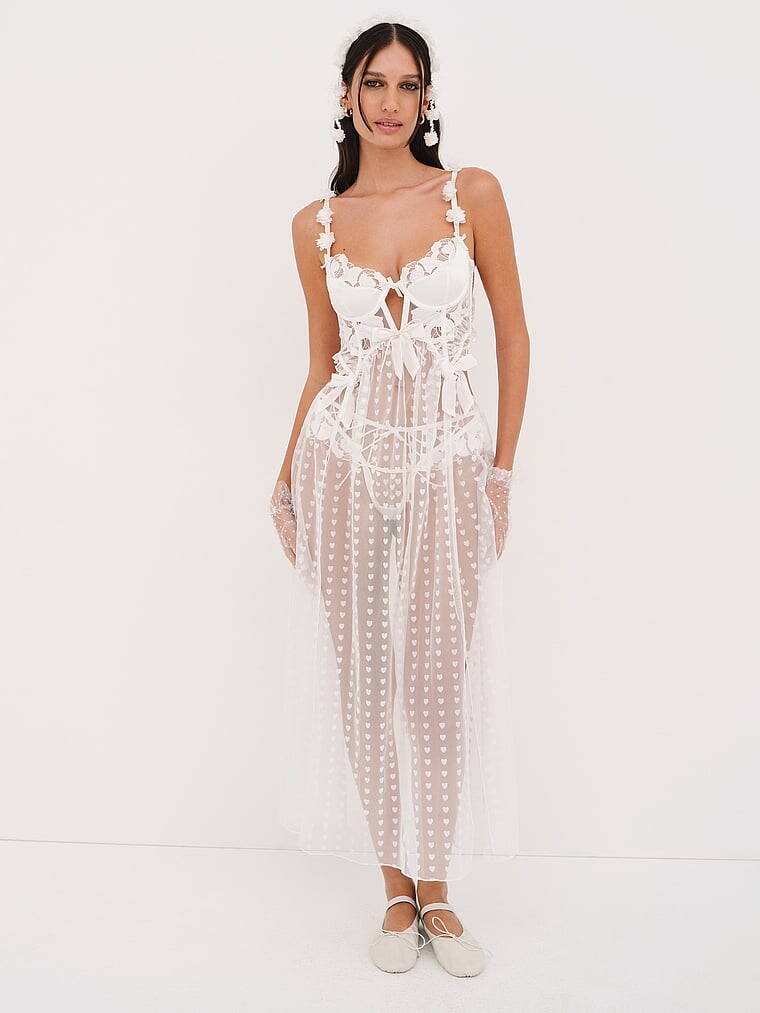

Длинное платье-комбинация Amore For Love & Lemons, белый