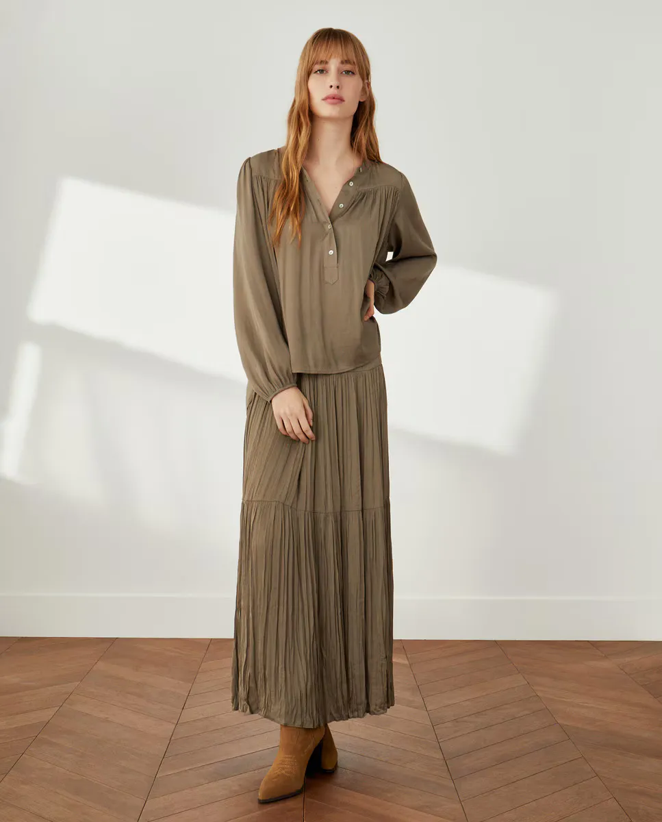 

Плиссированная юбка миди Southern Cotton, цвет Salvia