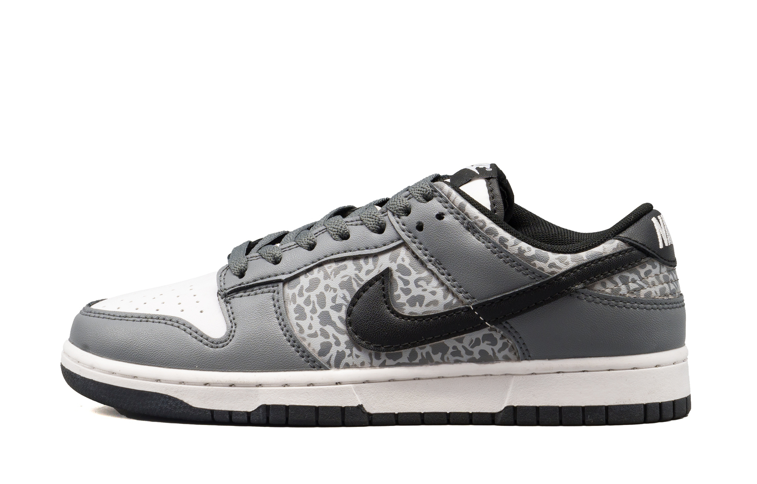 

Nike Dunk Leopard Print Leather Slip Resistant Abrasion Resistant Low top Kids' Skateboarding Shoes Gray