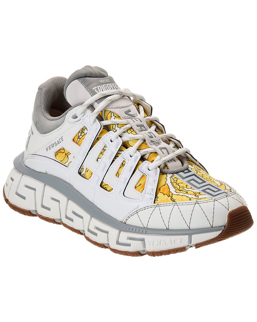 Версаче Кроссовки из холста и кожи Versace, белый