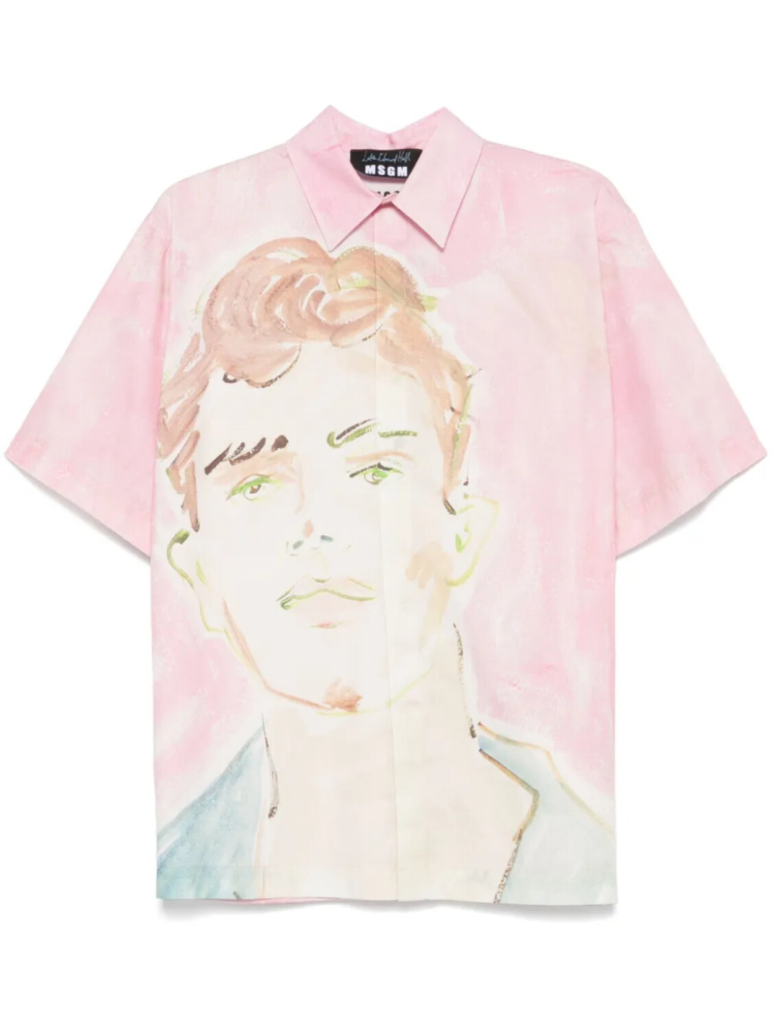 

MSGM рубашка с принтом из коллаборации с Luke Edward Hall, розовый