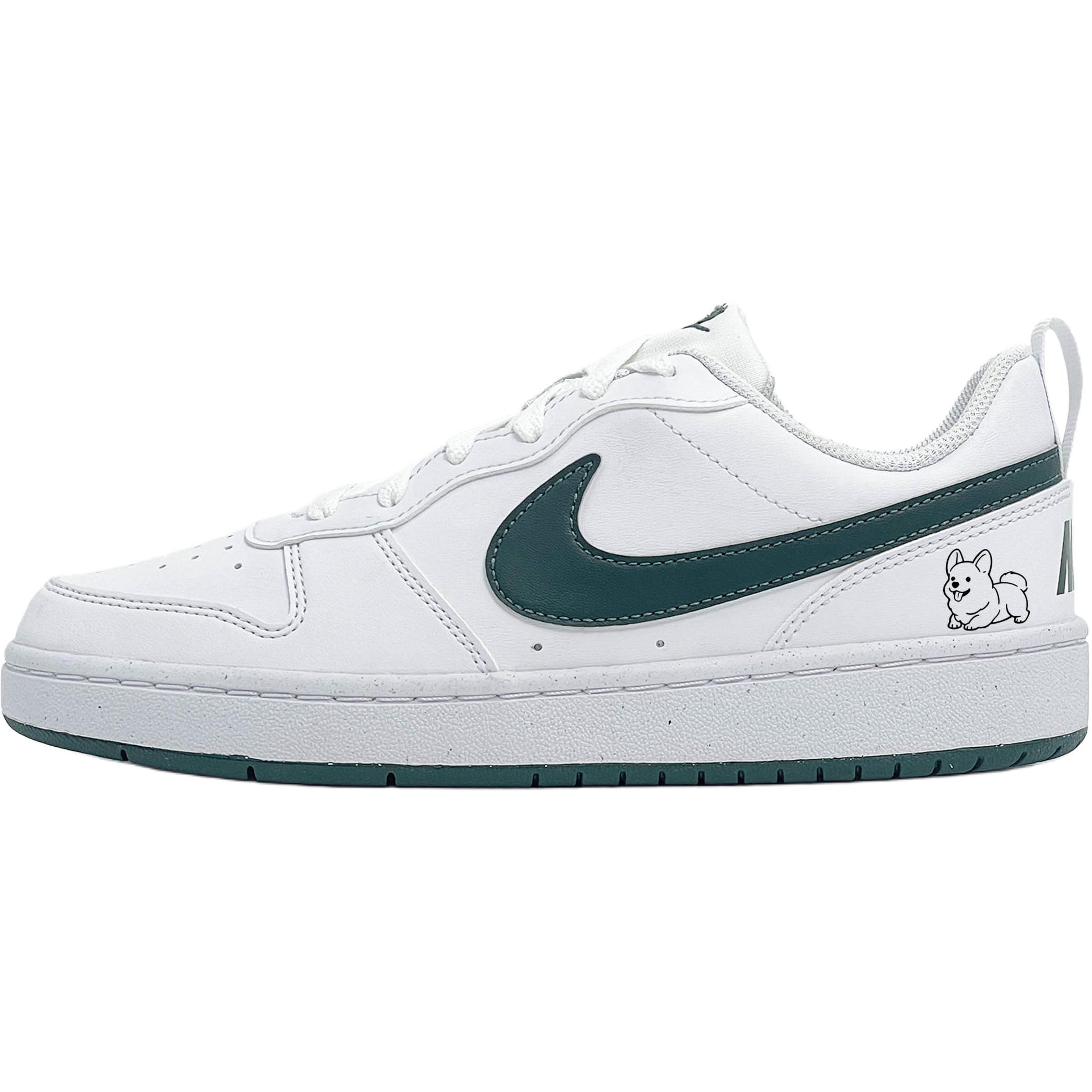 

Nike Детские кроссовки для скейтбординга Court Borough, износостойкие, противоскользящие, зеленые, для подростков