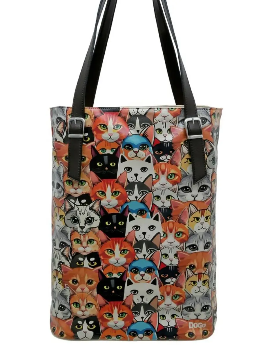 

Сумка через плечо DOGO "Ladies Tall Bag Cat Audience Vegan Ladies Handbags (Fashion) /", Vegan, цвет Mehrfarbig