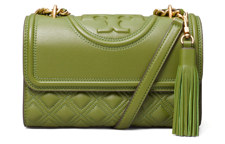 

Сумка через плечо из овчины женская зеленая TORY BURCH