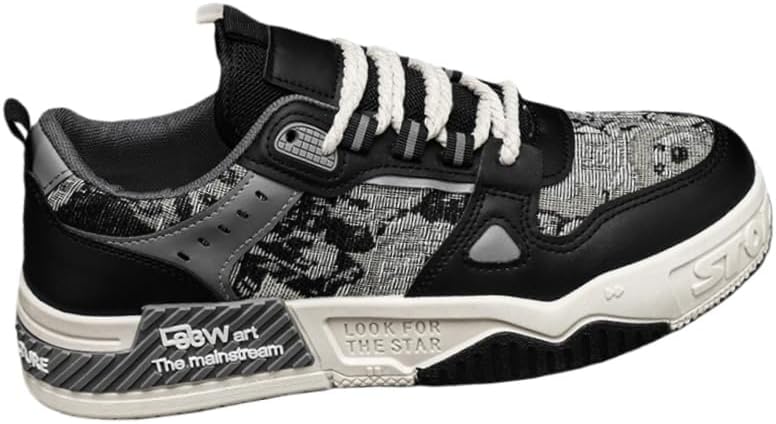 

Мужские спортивные кроссовки на толстой подошве, удобные, дышащие, универсальные, из парусины с мягкой подкладкой. Подходят для повседневного использования на открытом воздухе и прогулок Fmshi, черный