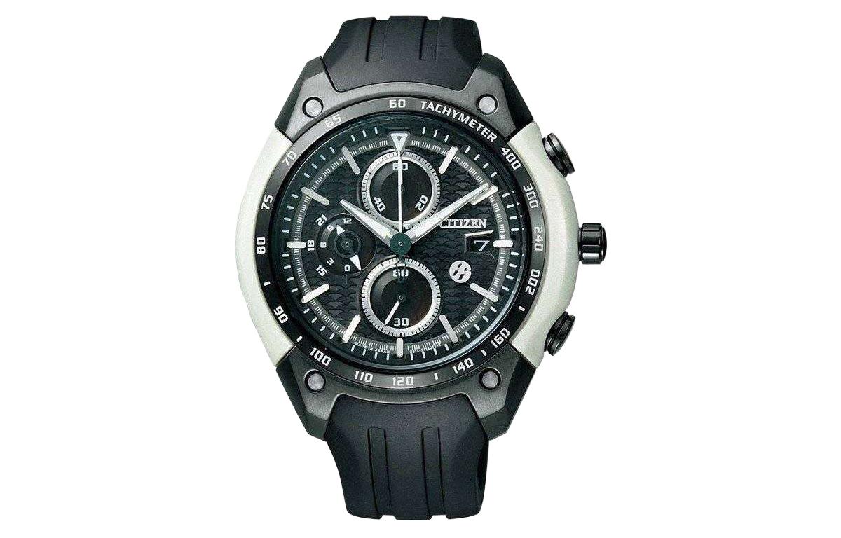 

CITIZEN Часы Solar Quartz Movement Rubber Strap Watch Men's Watch Black Dial, Green