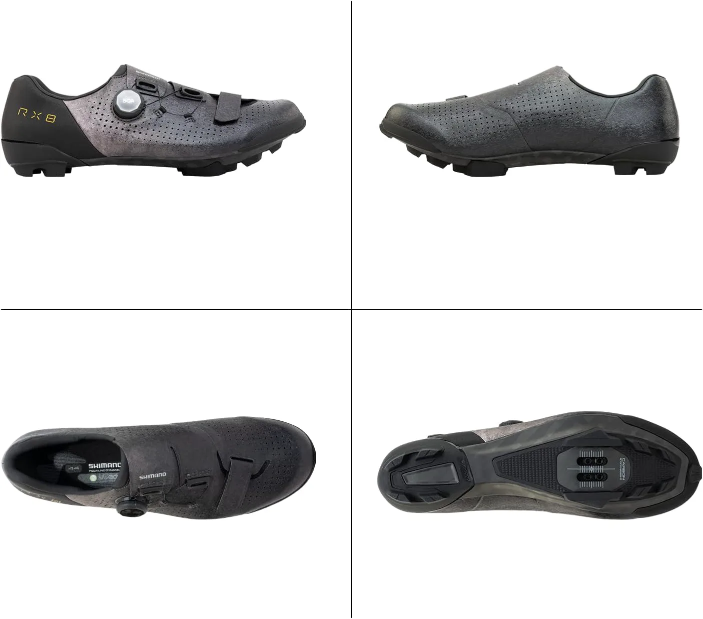 Мужские гоночные гравийные кроссовки SHIMANO SH-RX801 ультралегкие высокой производительности, черный — фото 4