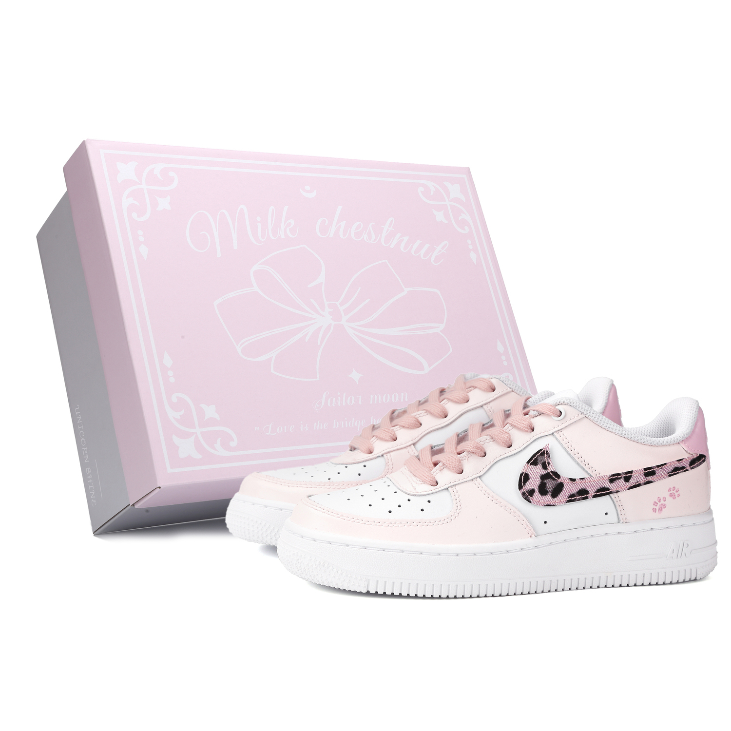 

Nike Кроссовки для скейтбординга Air Force 1 Speckled Velvet низкие, устойчивые к истиранию, розовые и белые, детские