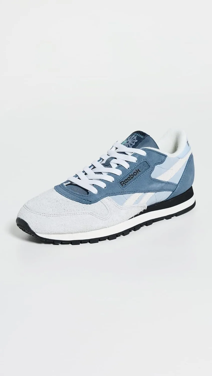 Кроссовки Reebok Unisex Adult Classic Leather V1, синий/серый — фото 2