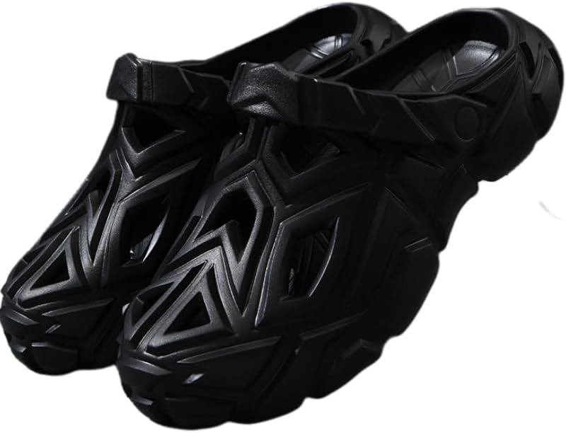 

Мужские модные тапочки EVA - однотонные сандалии, с круглым носком, удобной антискользящей подошвой для улицы и пляжа Fmshi, черный