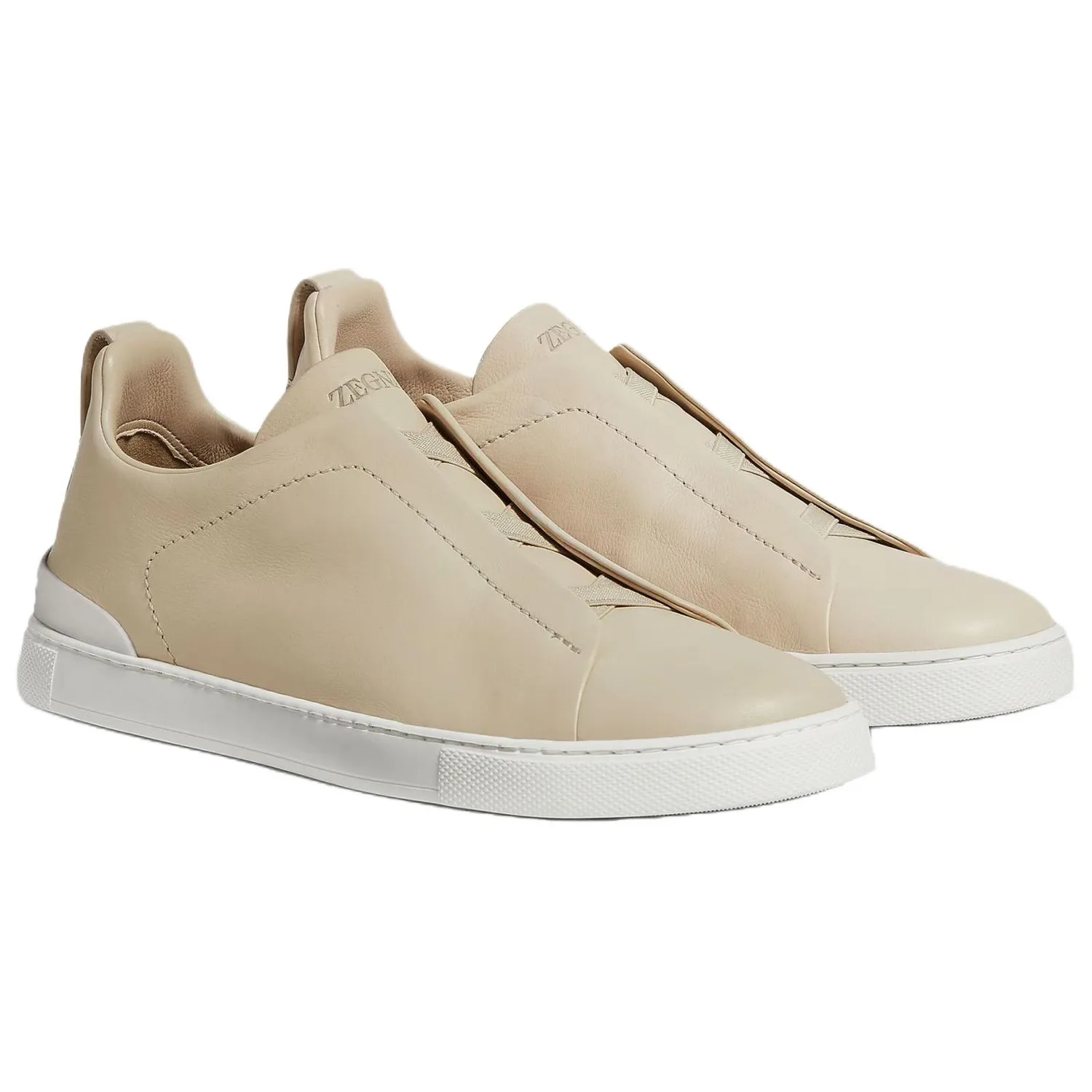 Ermenegildo Zegna Кроссовки Zegna Triple Stitch Low top Skateboard мужские, светло-бежевый — фото 4