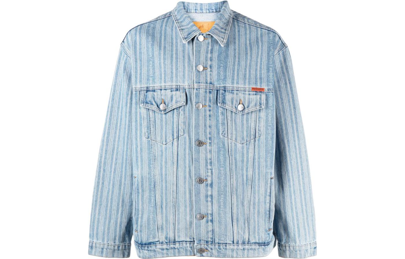 

Полосатая джинсовая куртка Martine Rose, светло синий