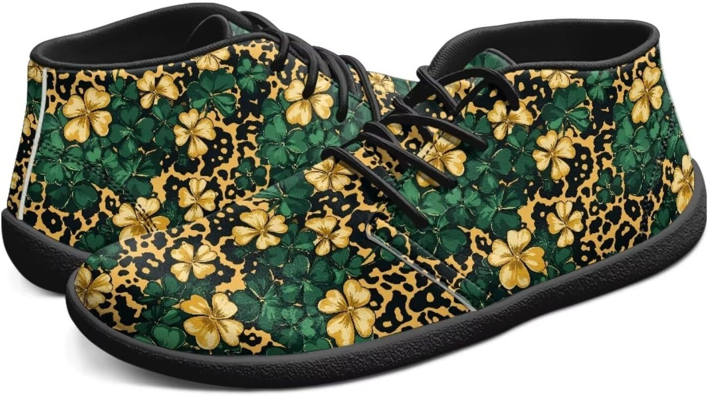 

Мужские кроссовки Tomeusey Wide Barefoot с низким верхом, минималистичные кроссовки с нулевым перепадом для тренировок, слипоны, Leopard Four Leaf