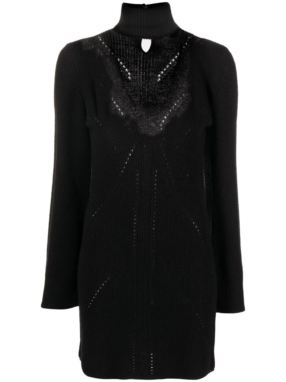 

Платье-джемпер с кружевной отделкой BLUMARINE, черный