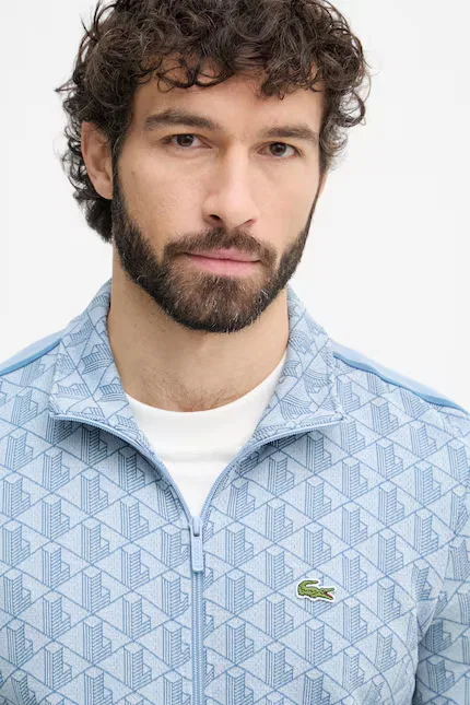 Олимпийка на молнии с узором Lacoste, синий — фото 4