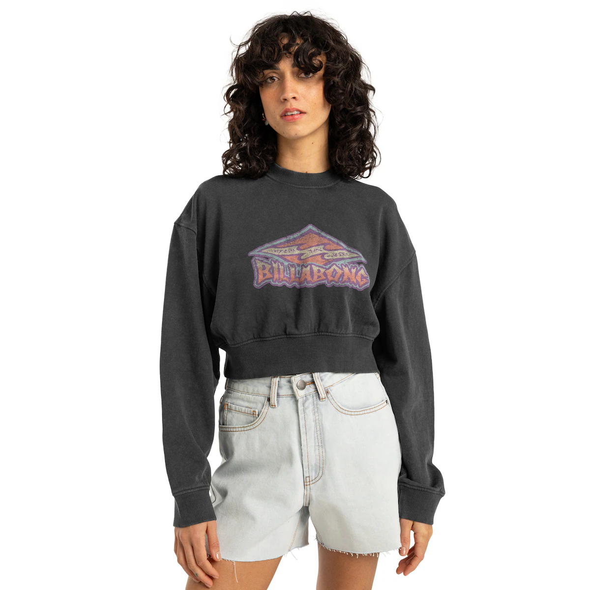 

Женская толстовка с бриллиантами Billabong, чёрный