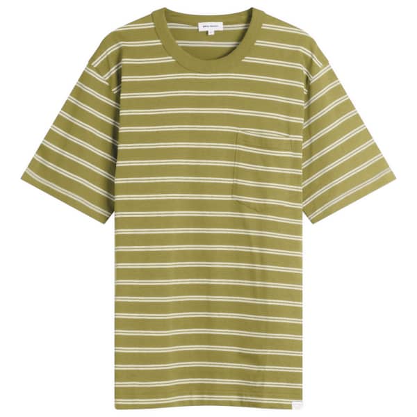 

Футболка Holger с полосками на кармане Norse Projects, зеленый