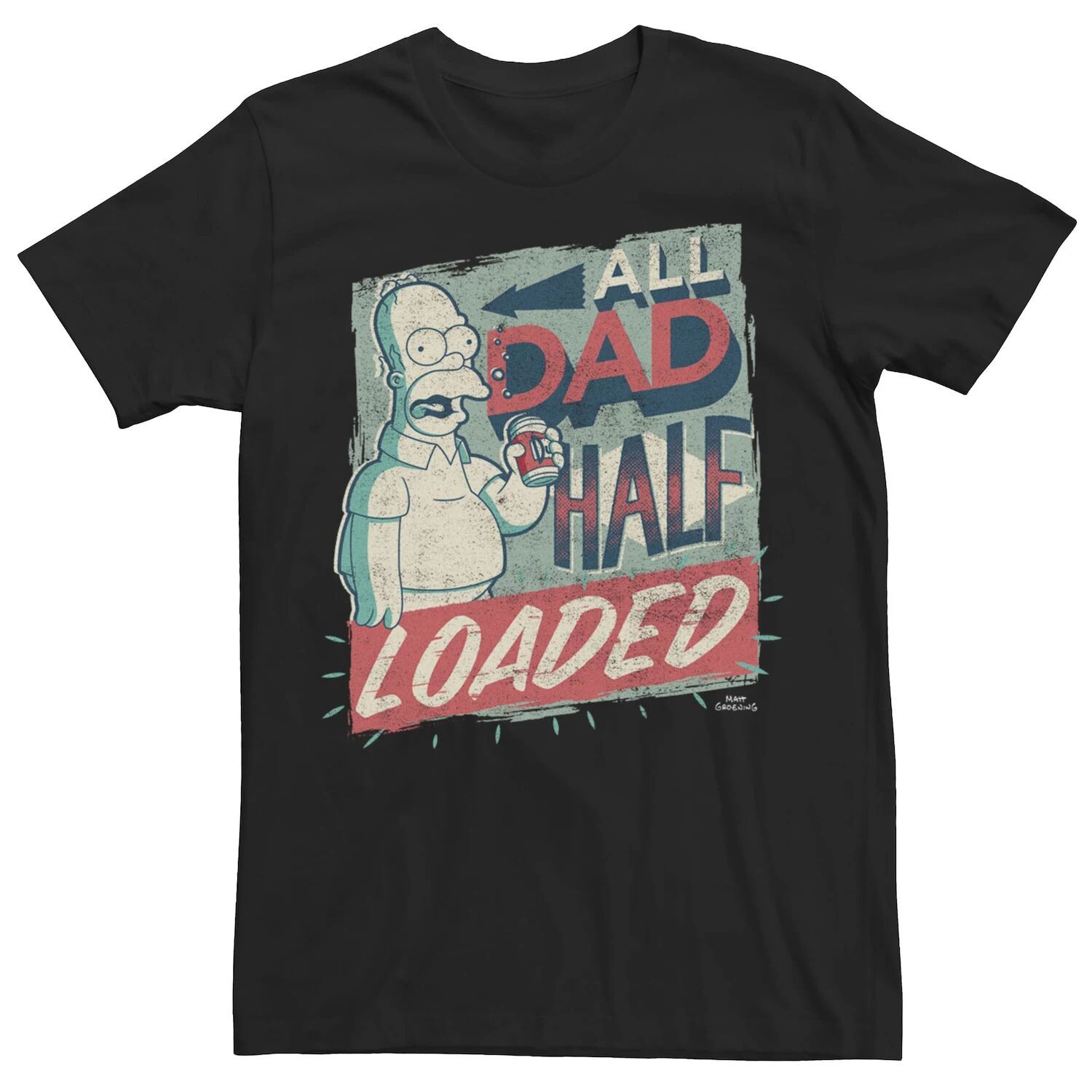

Мужская футболка Simpsons Homer All Dad Half Loaded Licensed Character