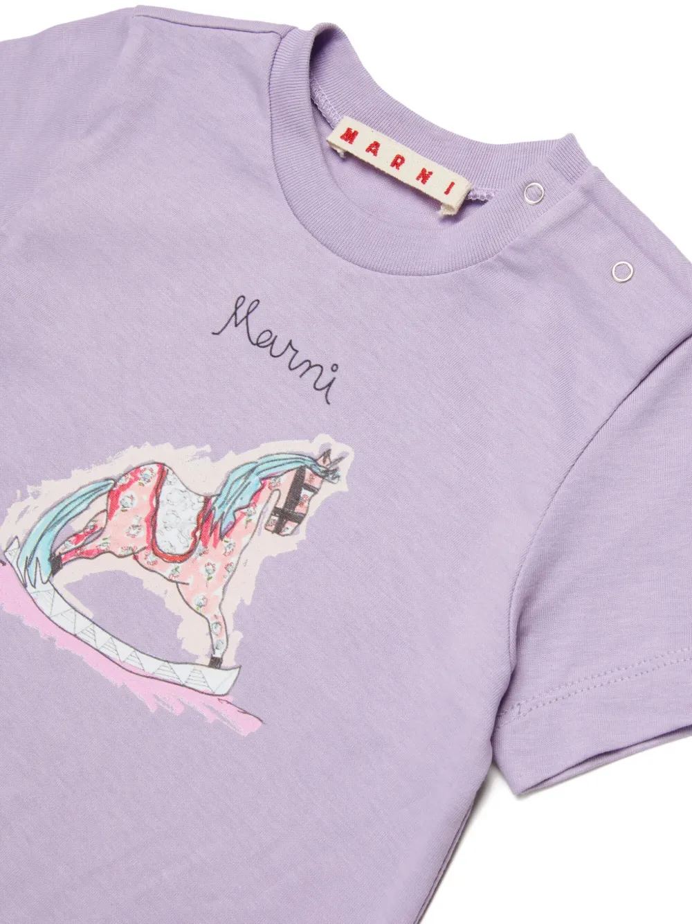 Футболка с принтом Marni Kids, фиолетовый — фото 3