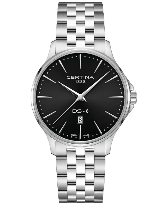 

Мужские часы Swiss DS-8 на стальном браслете, 40 мм Certina