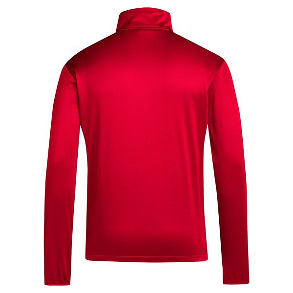 Мужская красная толстовка quarter-zip rutgers scarlet knights 2024 coaches sideline Adidas — фото 4