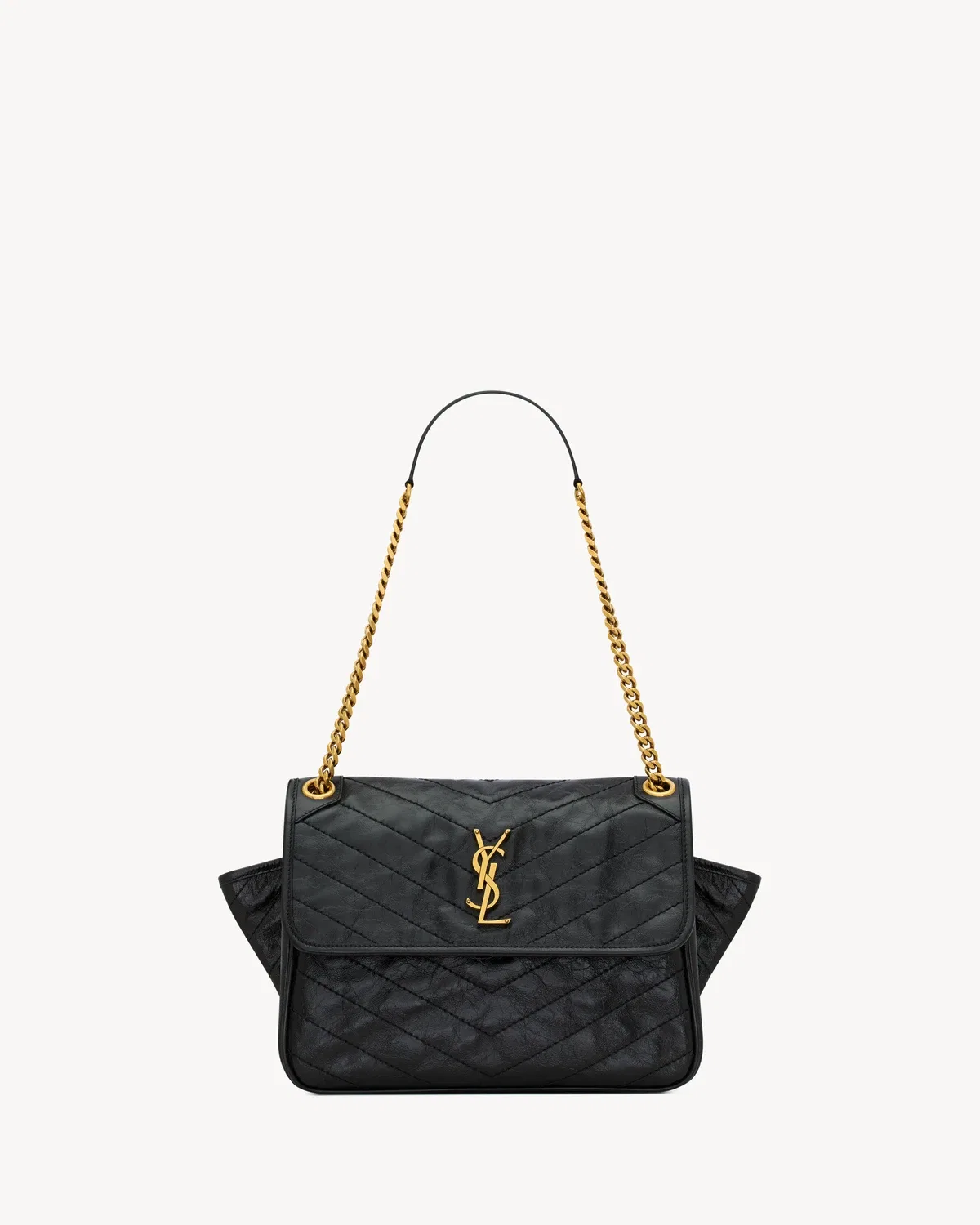 NIKI TRIPOUCH из винтажной кожи SAINT LAURENT, черный