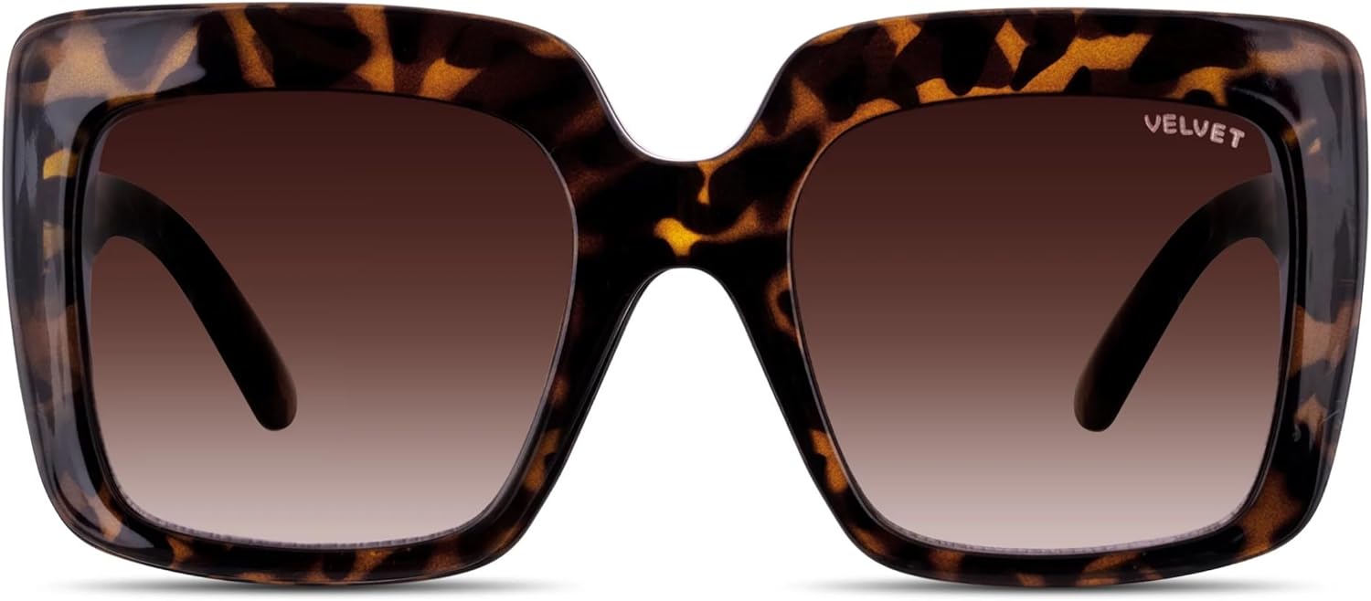 

Солнцезащитные очки Velvet Eyewear Gina квадратной формы для женщин, черепаховая оправа - 100% защита от УФ-излучения - разработаны для женщин - произведено в США, V742DT01, Tortoise
