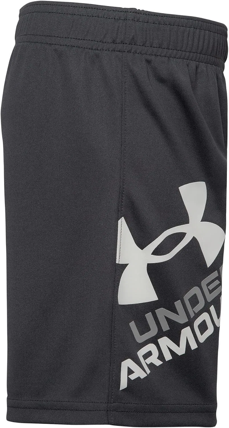 Мужские шорты Under Armour Prototype Symbol с трафаретной печатью логотипа и эластичным поясом, Pitch Gray/White — фото 2