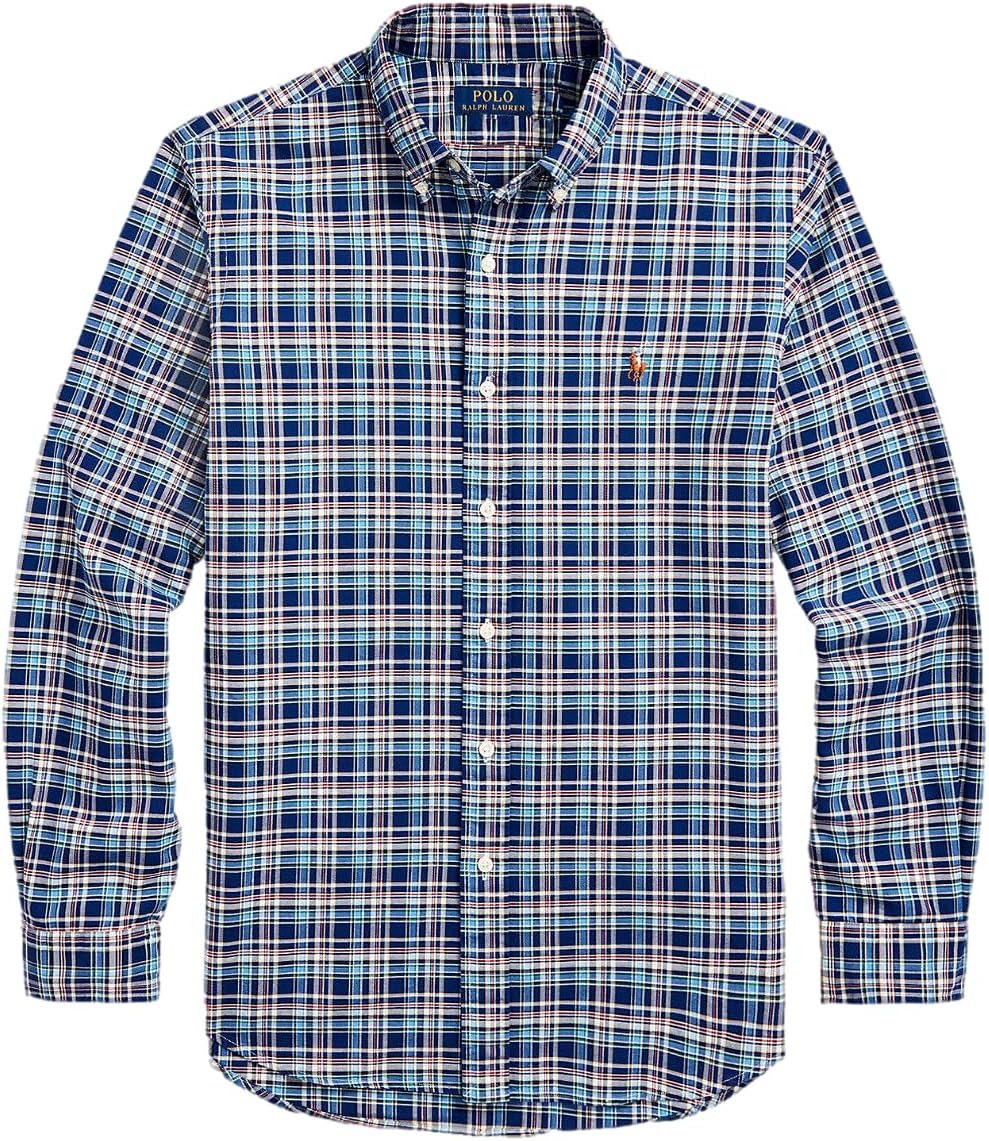 

POLO RALPH LAUREN Мужская классическая рубашка Oxford Performance, Royal/Blue Mult