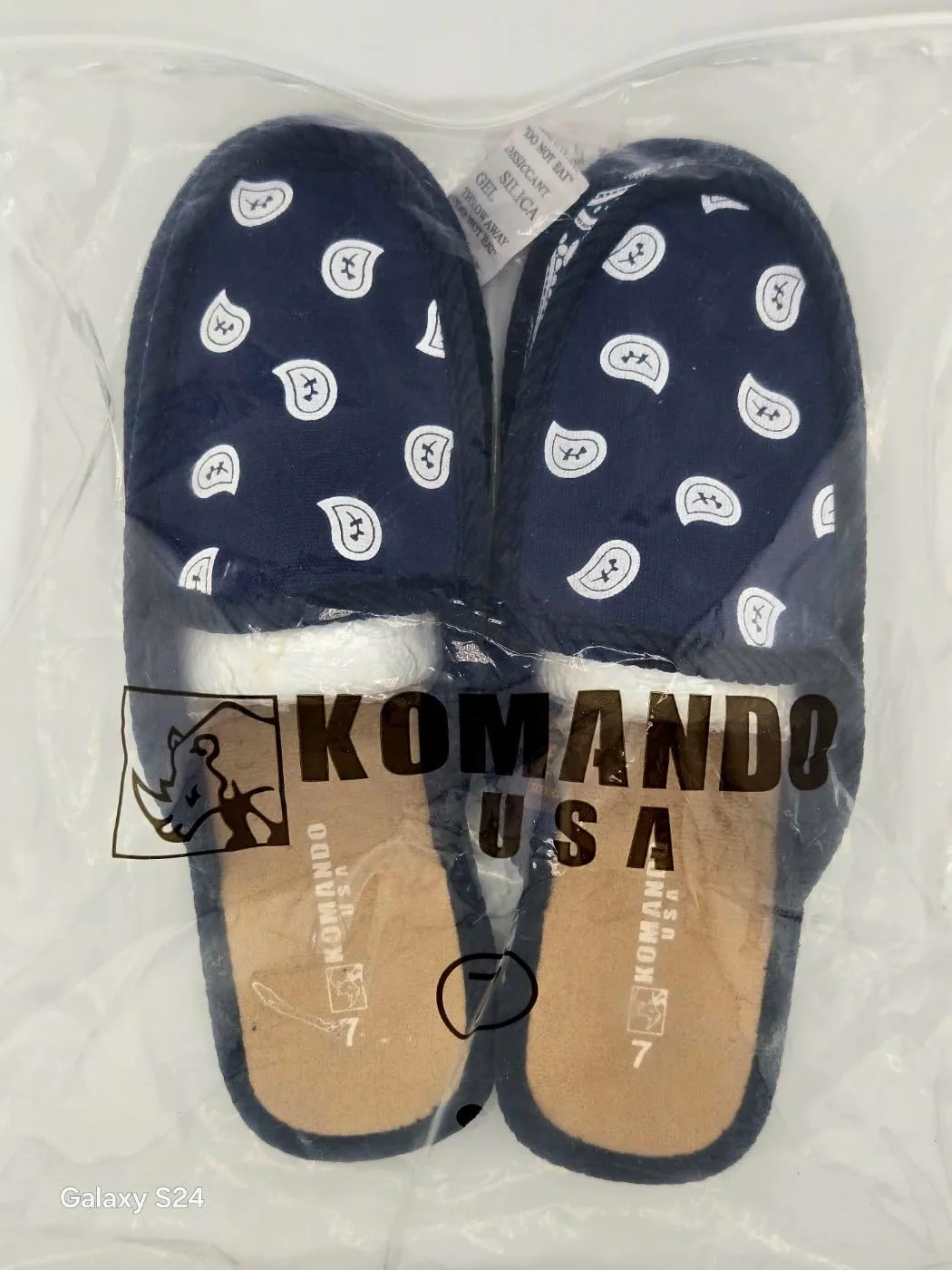 Тапочки Bandana Paisley House, домашняя обувь для комфорта Generic, темно-синий — фото 3