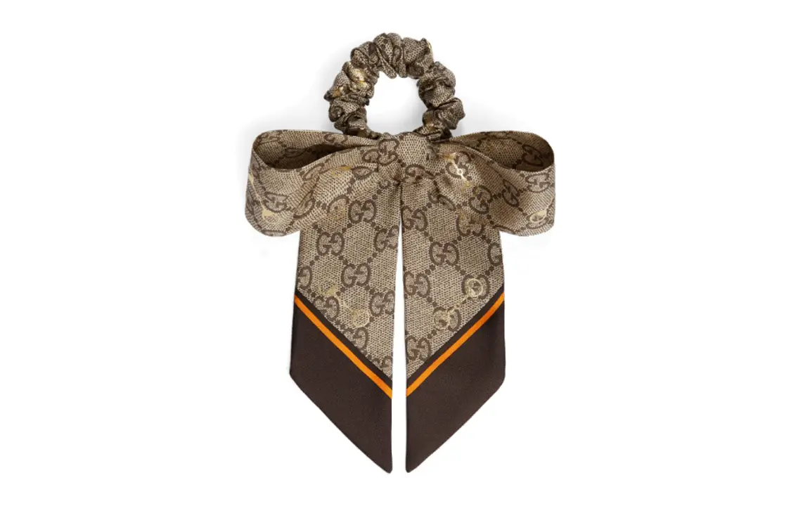 Набор шелковых резинок для волос Gucci GG Silk Scrunchie Set, 2 шт — фото 4
